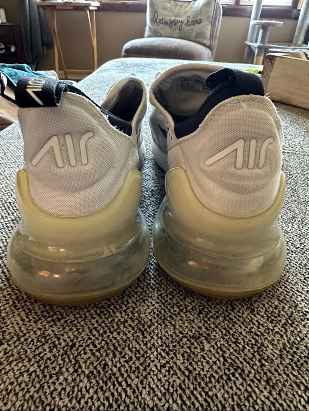 Nike Men’s White and Black Air Max 270 Slip-On Sneakers - Picture 4 of 6